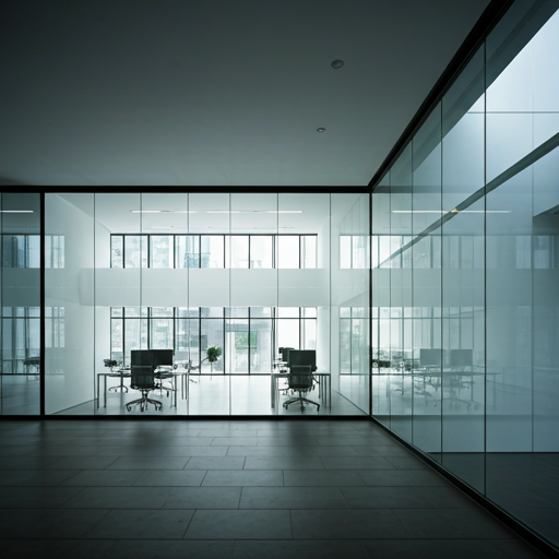 Abstract minimal office architecture with glass facade